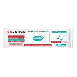 Smarter Yer Temizlik Havlusu Bezi 4xl Mopa Uyumlu Yüzey Beyaz Sabun Kokulu Sirke Ve Karbonat Katkılı 30 Yaprak