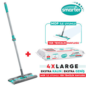 Magic Mop + Yer Temizlik Havlusu Hediyeli Paspas Mandallı Set Yüzey Bez Uyumlu
