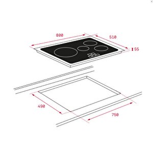 Teka Ir 8430 5 Zone 80 Cm Siyah İndüksiyon Ocak