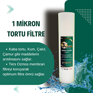 Nefa Açık Kasa Su Arıtma Ve İhlas Aura Cebilion -compact Model- Uyumlu 3'lü Filtre Seti