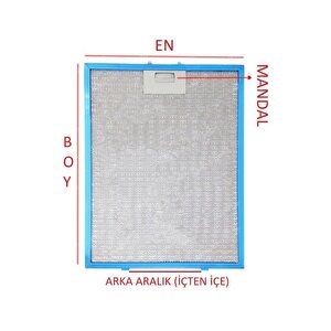 Ankastre Aspiratör Alüminyum Yağ Filtresi 264 Mm X 255 Mm