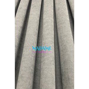 Butterfly Soyut Temalı Gri Fon Perde - 1x2,5 Orta Sık Pileli - Sade Tasarım Fonluk Perde 105x250 cm