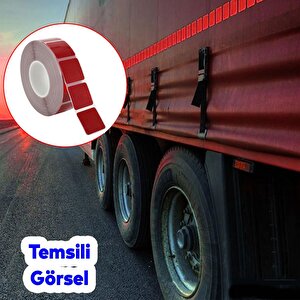 Tüvtürk Onaylı 5 Metre Kırmızı Parçalı Reflektörlü Reflektif Fosforlu Şerit Bant Kesikli İkaz Bandı