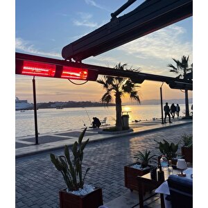 Halogen Black Twin Pro 2000+2000=4000 Watt Kumandalı Dış Mekan Isıtıcı Cafe Balkon Teras