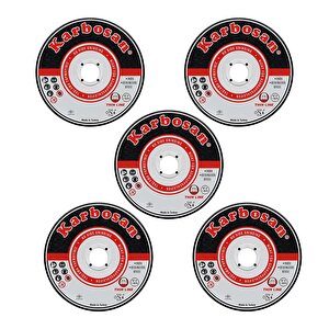 Karbosan Metal Kesici Taş 5 Adet Disk Taşlama Spiral Demir Kesme Diski 230x3.0x22.23 Mm