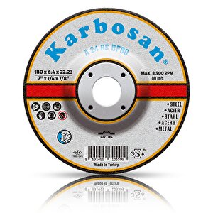 Karbosan Metal Kesici Taş Disk Taşlama Spiral Demir Kesme Diski 180x3.0x22.23 Mm