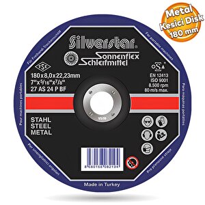 Sonnenflex Metal Kesici Taş Disk Taşlama Spiral Demir Kesme Diski 180x8.0x22.23 Mm