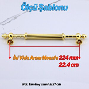 Kader Gold Metal Kulp 224 Mm- 22.4 Cm Mobilya Çekmece Mutfak Dolabı Dolap Kulpları Kulbu Kulpu Altın