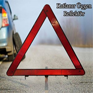 Yol Kaza Arıza İkaz Reflektörü Katlanır Fosforlu Üçgen Reflektör Lastik Değiştirme Gece Parlayan