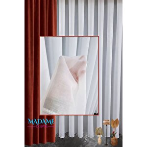 Silk Beyaz İpek Tül Perde 1x3 Sık Pile - Extra Gramajlı - Kırışmaz Ütü Gerektirmez 340x260 cm