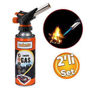 Çakmaklı Pürmüz Yedek Kartuşu Kamp Gazı 400 Ml Piknik Kamp Mangal Mutfak Ateş Tutuşturucu 2 Adet
