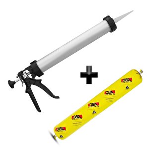 Sosis Pu Silikon Mastik Gri Renk 600 Ml Tabanca Güçlü Yapıştırıcı Sızdırmaz Yalıtım Tabancalı Set