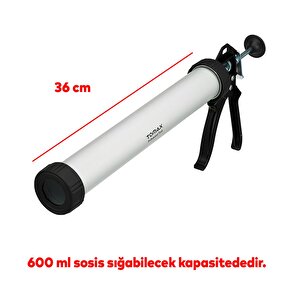 Sosis Pu Silikon Mastik Gri Renk 600 Ml Güçlü Yapıştırıcı Sızdırmaz Yalıtım Tabancalı 4'lü Set