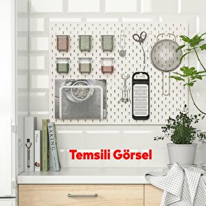 Plastik Delikli 7 Parçalı Organizer Levha Duvara Sabitlenebilir Çok Amaçlı Anahtarlık Pano 40x28 Cm