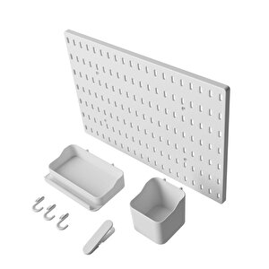 Plastik Delikli 7 Parçalı Organizer Levha Duvara Sabitlenebilir Çok Amaçlı Anahtarlık Pano 40x28 Cm