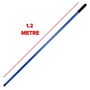 Mavi Boyalı Kalın Fırça Sapı Süpürge Çekpas Standart Metal Sap 120 Cm Sabit Sırık Faraş Sap 1.2 Mt