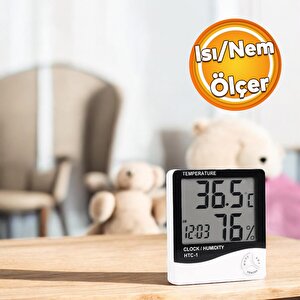 Bebek Odası Termometre Isı Nem Ölçer Oda Sıcaklık Ölçme Derece Fahrenhayt Ekranlı Dijital Pilli