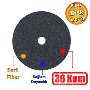 Sonnenflex Fiber Disk Zımpara 180x22 Mm 36 Kum Aşındırıcı Taşlama Zımparalama Metal Ahşap Yüzey
