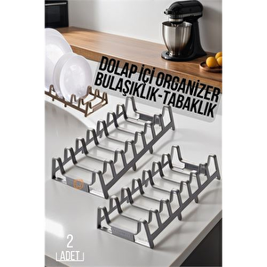 Transformacion 2 Li Dolap İçi Tencere Kapak Ve Tabak Düzenleyici Kurutmalık Organizer 719447