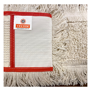 Zincir Dikiş Nemli Mop 50 Cm., Kırmızı Biyeli