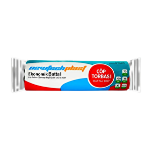 Newtechplast Çöp Torbası Battal Boy Mavi 72 X 95 Cm. 300 Gr. 1 Rulo
