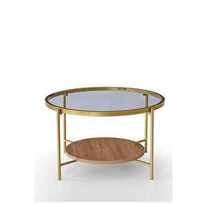 Oslo Gold Orta Sehpa Şeffaf Cam Altın