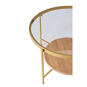 Oslo Gold Orta Sehpa Şeffaf Cam Altın