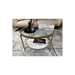Oslo Gold Orta Sehpa Şeffaf Cam