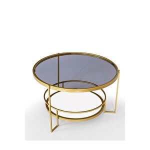 Fi̇esta Gold Orta Sehpa Füme Cam Beyaz