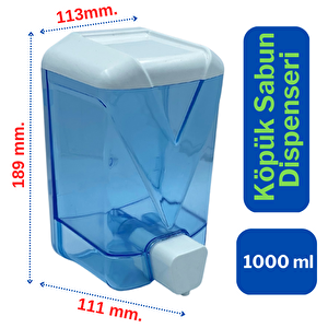 Plastik Şeffaf Köpük Sabun Dispenseri 1000 Ml.