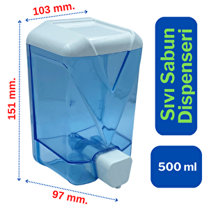 Plastik Şeffaf Sıvı Sabun Dispenseri 500 Ml.