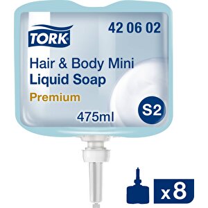 Saç Ve Vücut Sıvı Sabun Premium 475 Ml. x 8 adet