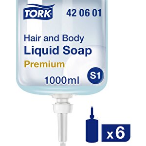 Saç Ve Vücut Sıvı Sabun Premium 1 Litre X 6 Adet