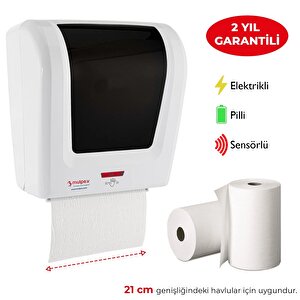 Mulpex Sensörlü Fotoselli Otomatik Kağıt Havlu Makinesi 21 Cm. Beyaz