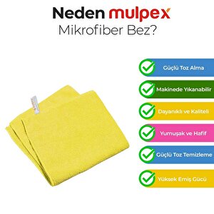 Mulpex Mikrofiber Genel Temizlik Bezi Sarı 40x40 Cm.