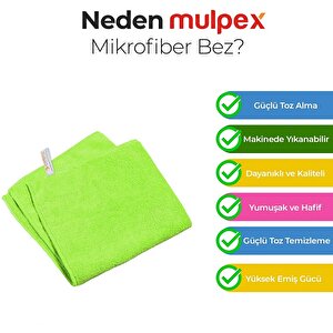 Mulpex Mikrofiber Genel Temizlik Bezi Yeşil 40x40 Cm.