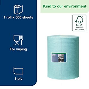 Düşük Hav Nonwoven Temizlik Bezi Rulo Turkuaz 180 Metre