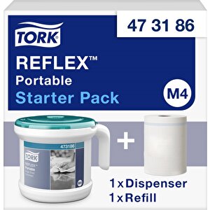 Reflex Taşınabilir İçten Çekmeli Dispenser Sistemi + 1 Adet İçten Çekmeli Rulo Havlu (473186)