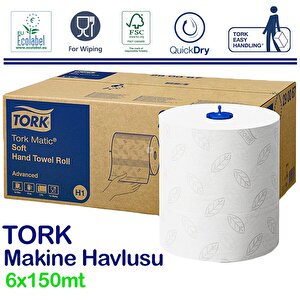 Matic Hareketli Havlu Advanced 150 Mt. X 6 Rulo, 21 Cm., %100 Selüloz (290067)