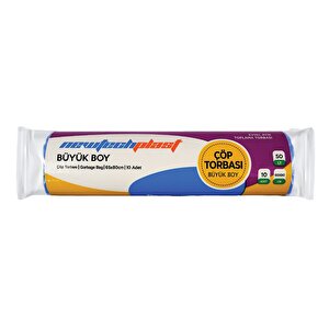 Çöp Torbası, Büyük Boy, Mavi, 65 X 80 Cm., 1 Rulo 10 Adet 80 Gr. - Mavi