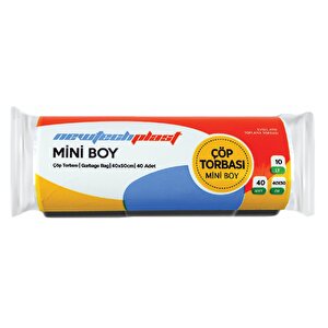 Çöp Torbası, Mini Boy, Beyaz, 40 X 50 Cm., 1 Rulo 40 Adet 80 Gr.