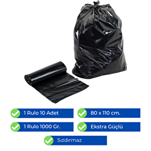 Newtechplast Endüstriyel Kalın Jumbo Çöp Torbası 80x110 Cm. 1000 Gr. X 1 Rulo