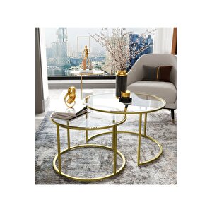 Gold İki̇li̇ Orta Sehpa