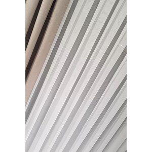 Simple Chic 1x3 Sık Pile Dökümlü Tül Perde - Kırışmaz - Ütü Gerektirmez