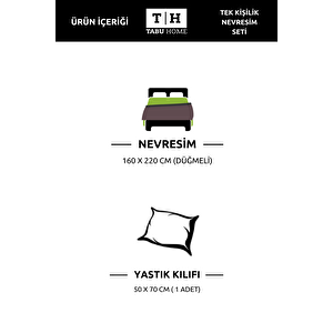 Tabu Home Ranforce Zen Huzuru Gri Tek Kişilik Nevresim seti