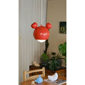 Mickey Mouse Çocuk Odası Sarkıt Avize Mat Kırmızı