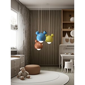Mickey Mouse Çocuk Odası Sarkıt Avize Üçlü Set