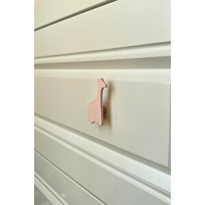 Pembe Zürafa Dolap Kulpu - Çocuk Odası, Mutfak Ve Banyo İçin Modern, Sevimli  Mobilya Kulp, Dh