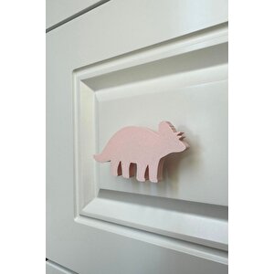 Pembe Dino 6 Dolap Kulpu - Çocuk Odası, Mutfak Ve Banyo İçin Modern Ve Sevimli Mobilya Kulp