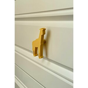 Sarı Zürafa Dolap Kulpu - Çocuk Odası, Mutfak Ve Banyo İçin Modern, Şık Ve Dayanıklı Mobilya Kulp